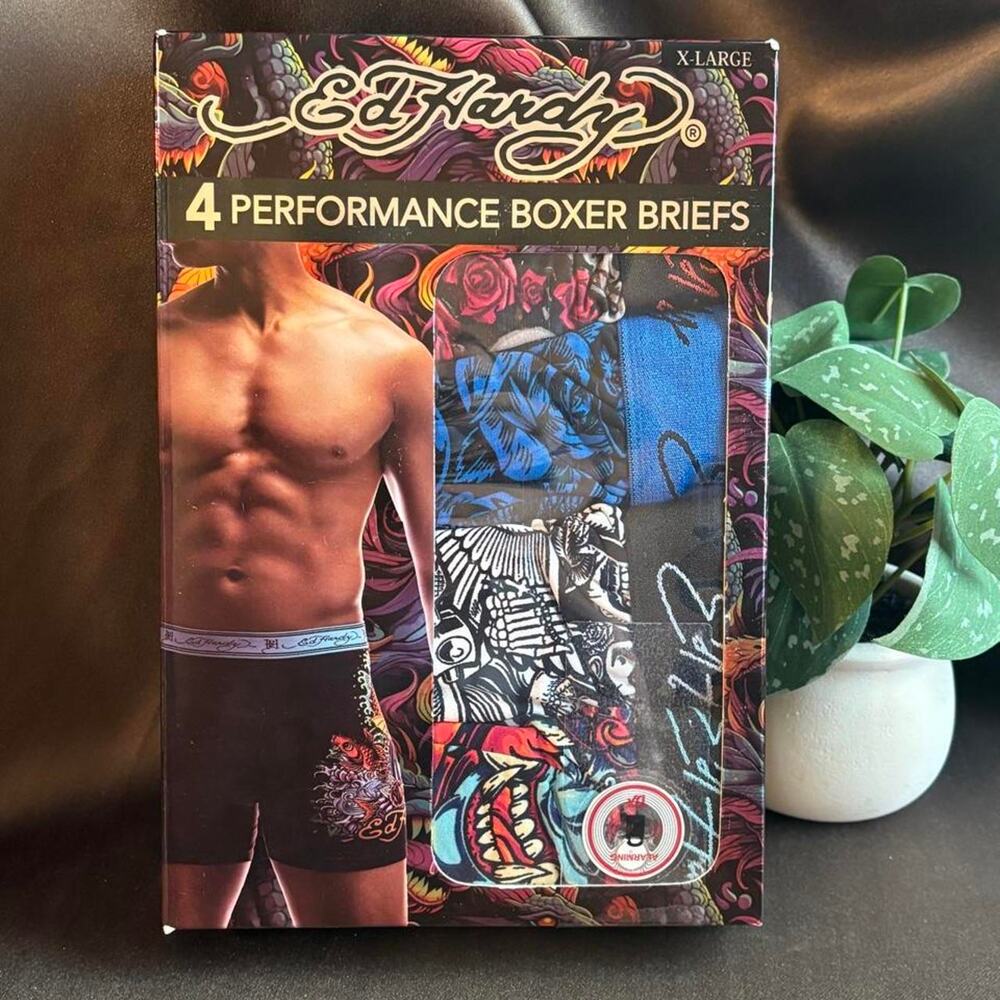 Ed hardy XL 4 pack boxer briefs